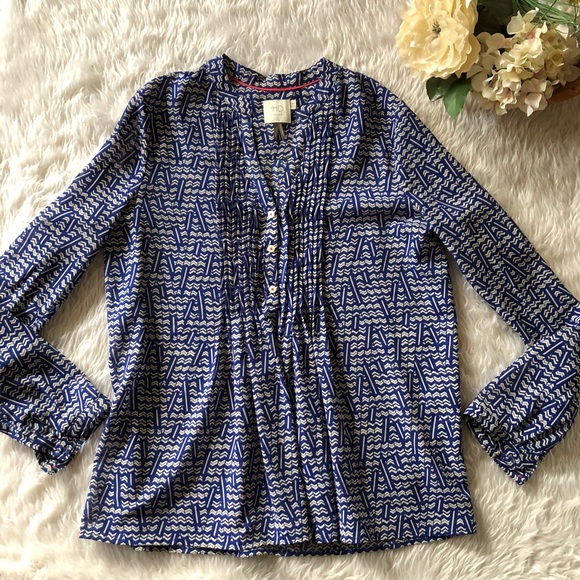 Anthropologie Tops - HD Paris Blue Patterned Blouse